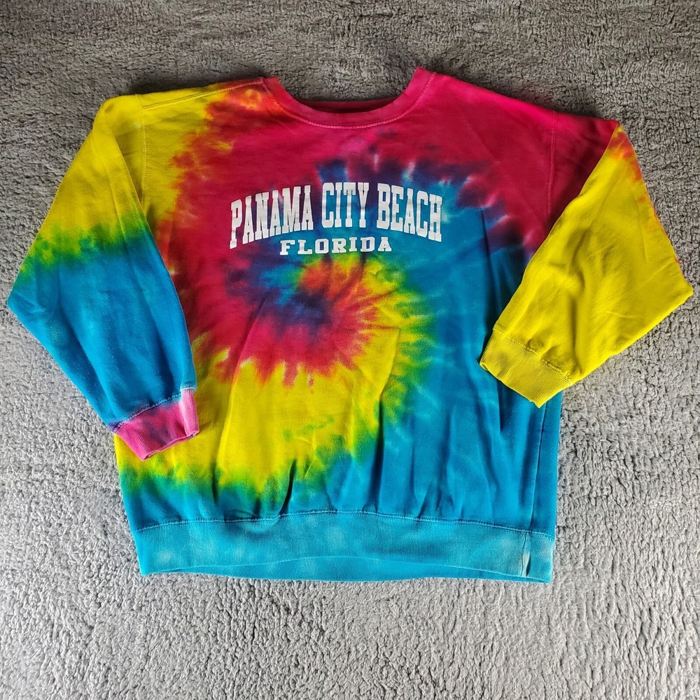 Panama City Beach, FL XL Bright Tie-Dye Sweatshirt Women'